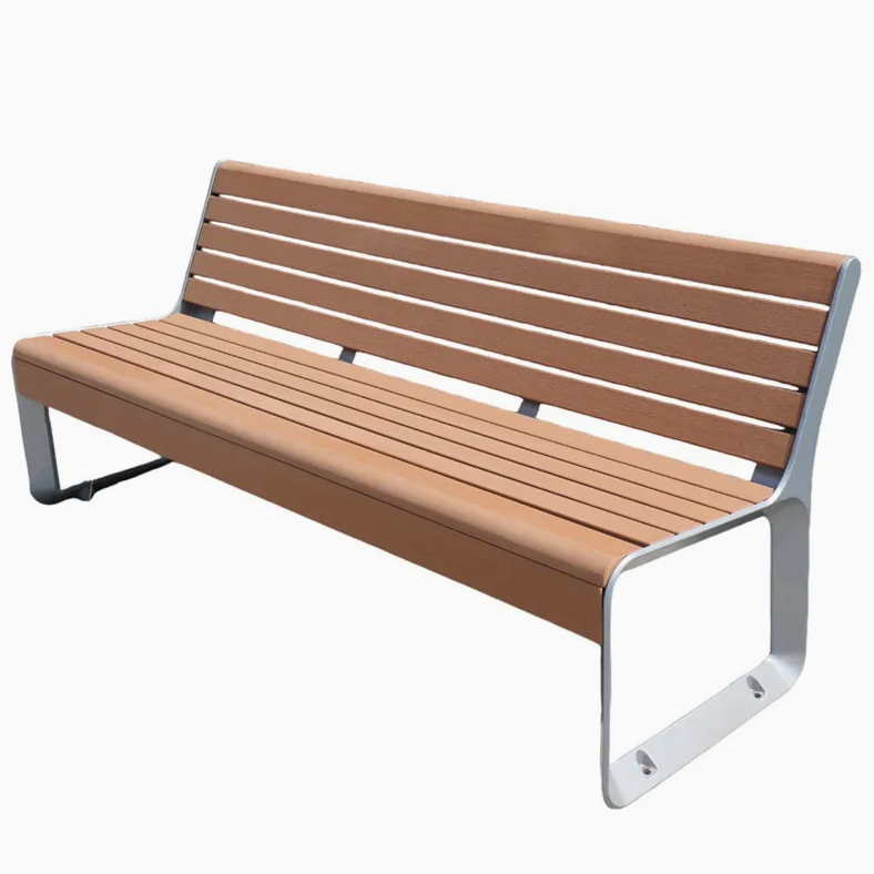Outdoor Wooden Garden Bench – Long Public Park, Patio & Street Seating