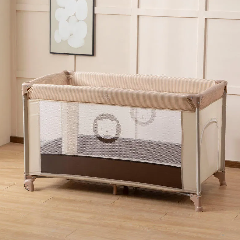 Foldable Portable Baby Crib with Side Door – Travel-Friendly Infant Sleeping Cot