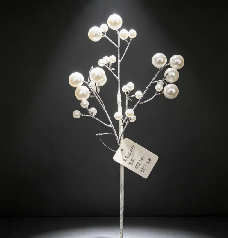 Artificial Christmas Pine Branch Picks with Red Berries