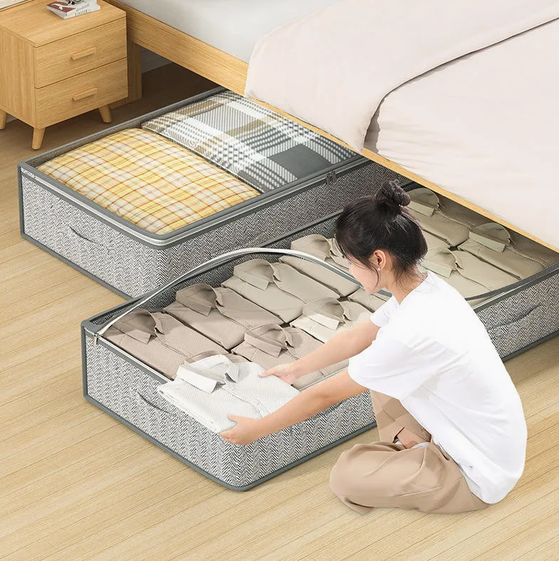 Stylish Under-Bed Storage Bag – Large Capacity Organizer for Clothes & Bedding